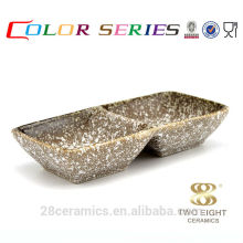 Wholesale creative chinese tableware, ceramic divided plate, porcelain dish for sale